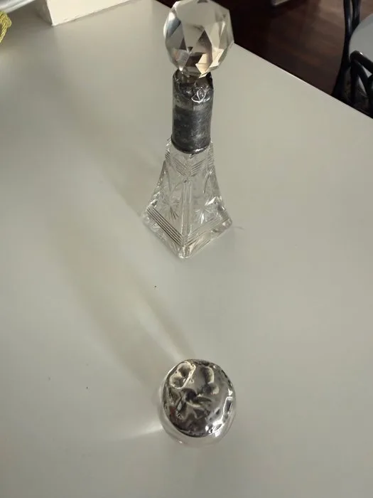 Vanity travel set (2) - Silver, Glass - Silver and glass