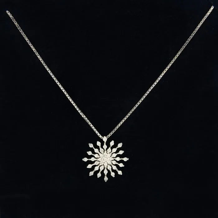 Necklace - 18 kt. White gold - 0.25ct. tw. - Diamond