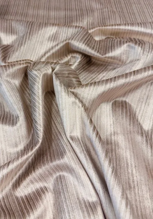 1755★ Short-pile velvet in rosy beige with an iridescent veined effect - Textile - 620 cm - 125 cm