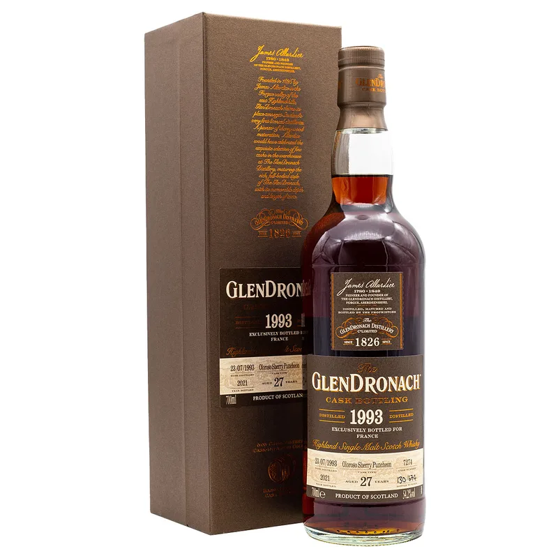Glendronach – Aged 27 Years 1993/2021 Cask 7274 Highland Single Malt Scotch Whisky (70cl, 54.2%)