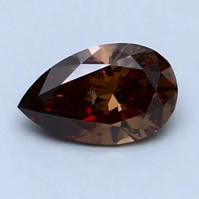 1 pcs Diamond (Natural coloured) - 0.52 ct - Pear - Fancy dark Brownish Orange - SI2 - International Gemological Institute (IGI)