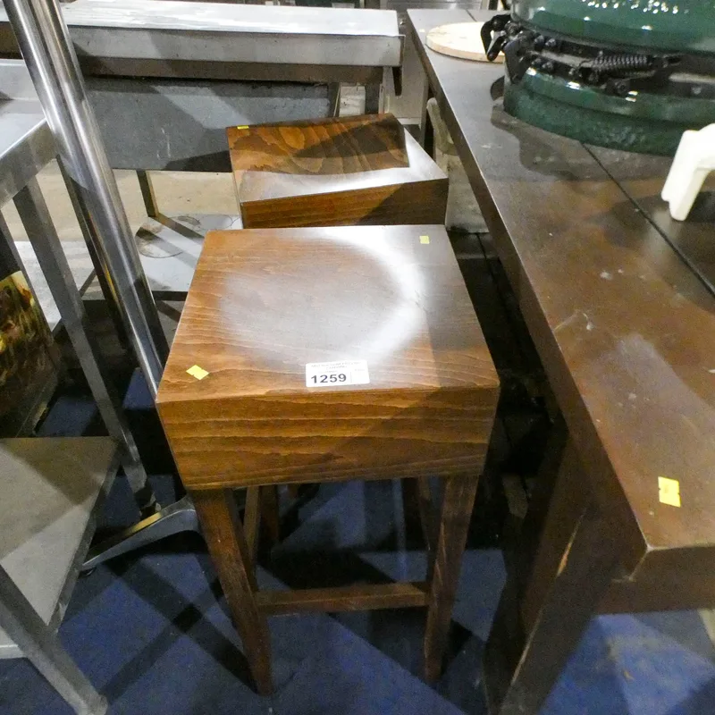 VAT. 2 X tall wooden stools