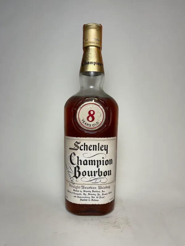 Schenley Champion 8YO Indiana Straight Bourbon Whiskey - Distilled 1962 / Bottled 1970 (75cl, 43%)