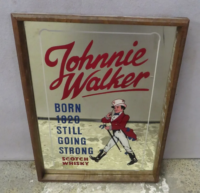 Johnny Walker Scotch Whisky Advertising Mirror approx.