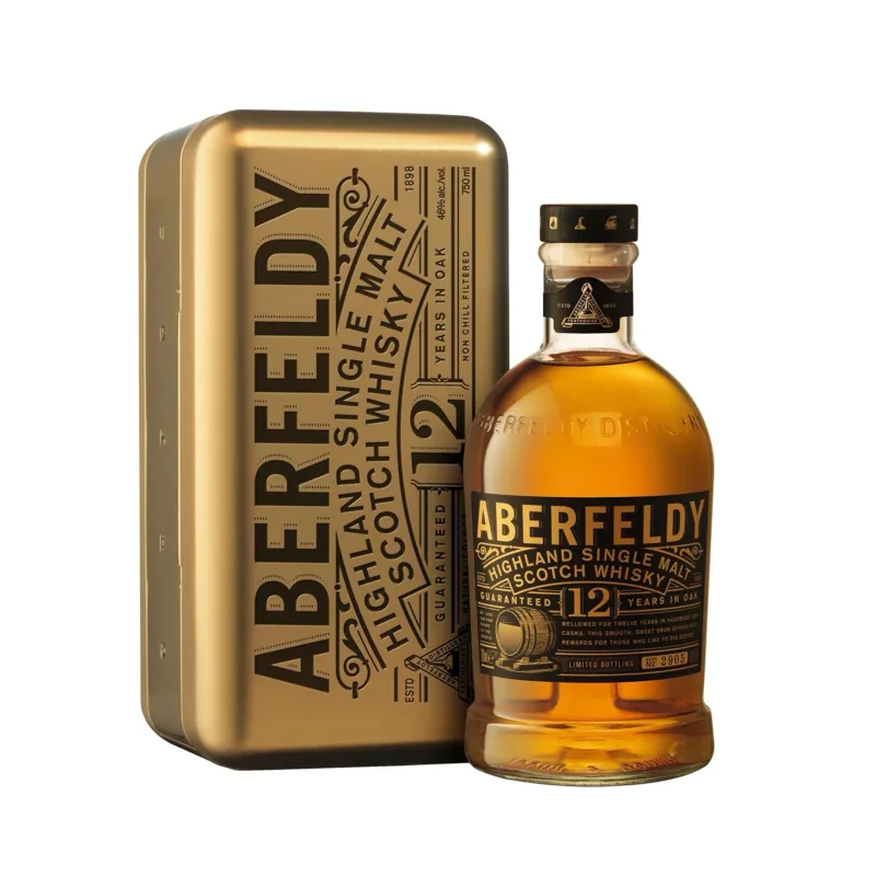 Aberfeldy – 12 Year Old Gold Tin Edition Highland Single Malt Scotch Whisky (2023)