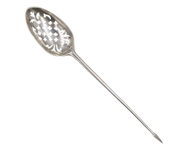 An early 18th century silver mote spoon by Thomas Wallis I