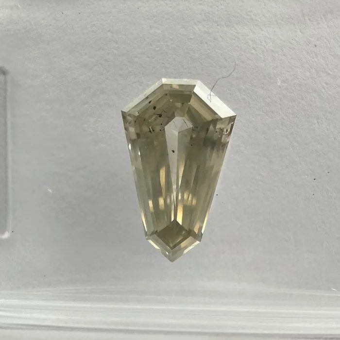 1 pcs Diamond (Natural coloured) - 0.97 ct - Octagon - Fancy deep Greyish, Greenish Yellow - SI2 - International Gemological Institute (IGI)