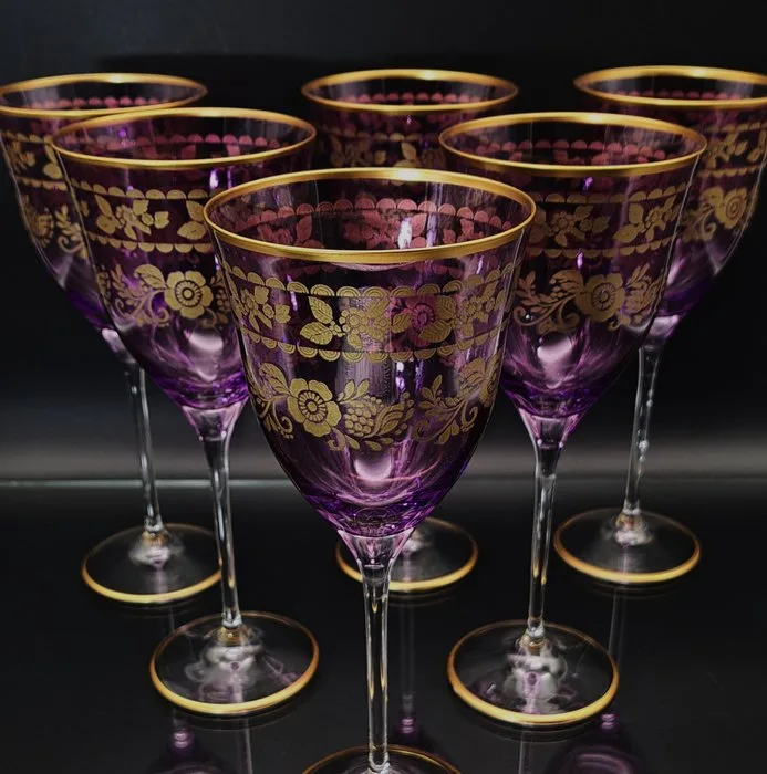 Artemisia - Drinking set (6) - Crystal, Gold zecchino