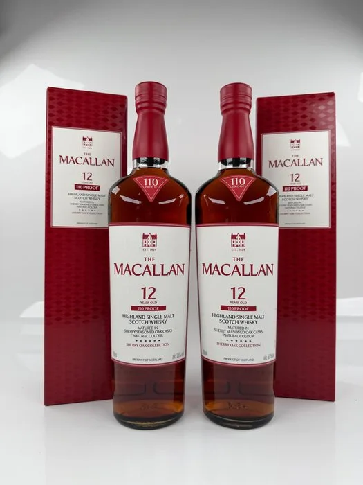 Macallan 12 years old 110 Proof Sherry Oak Collection - 70cl - 2 bottles