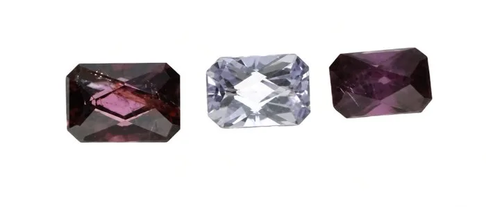 3 pcs Violet, Purple Spinel - 2.56 ct - Instituto Gemólogico Español (IGE)