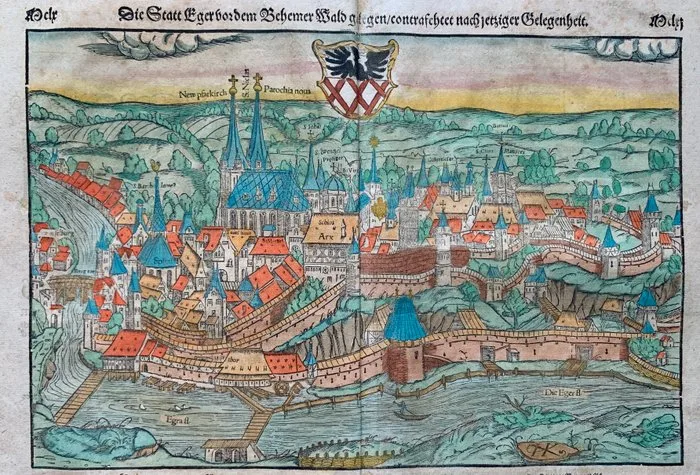 Hungary - Eger, Cheb; Sebastian Münster - Die Statt Eger vor dem Behemer Wald gelegen/ contrafehtet nach jetziger Gelegenheit. - 1581-1600