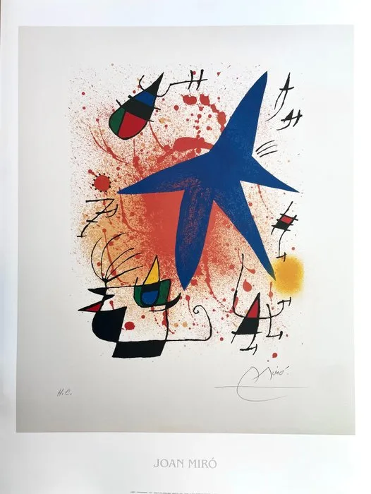 Joan Miró (after) - L’Astre Bleu - M&S licensed print - 80x60 - 1997