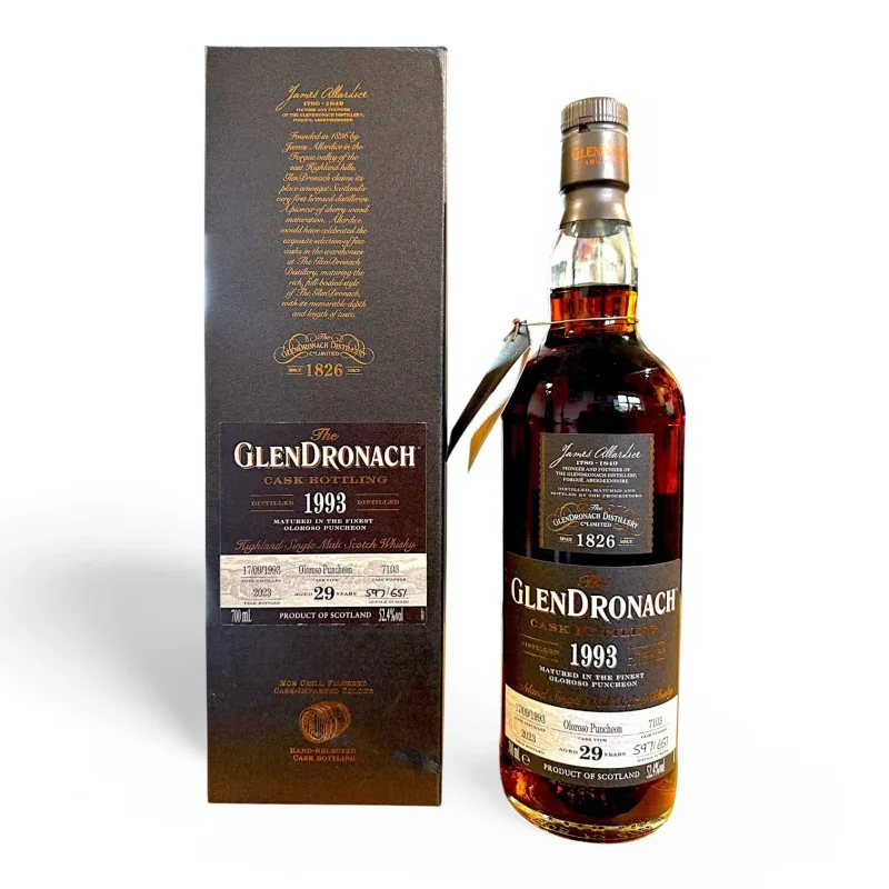 Glendronach – 1993 29 Year Old Single Oloroso Puncheon Cask #7103 (2023) (70cl, 52.4%)
