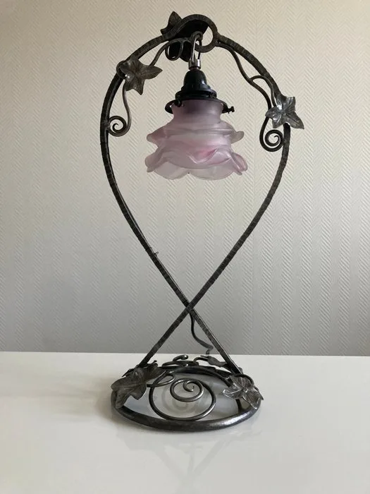 Table lamp - Wrought iron - Art Nouveau France