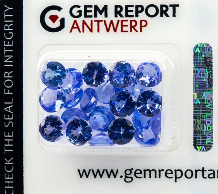 23 pcs Tanzanite - 9.99 ct - Gem Report Antwerp (GRA) - Violetish Blue/Violet