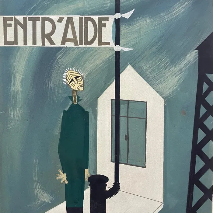 Yves Ganne (1931-2019) - Maquette d'affiche sociale (vendu