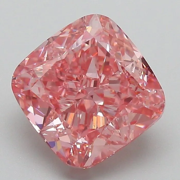 1 pcs Diamond (Fancy coloured lab-grown diamond) - 4.20 ct - Cushion - Fancy vivid Pink - VS1 - International Gemological Institute (IGI)