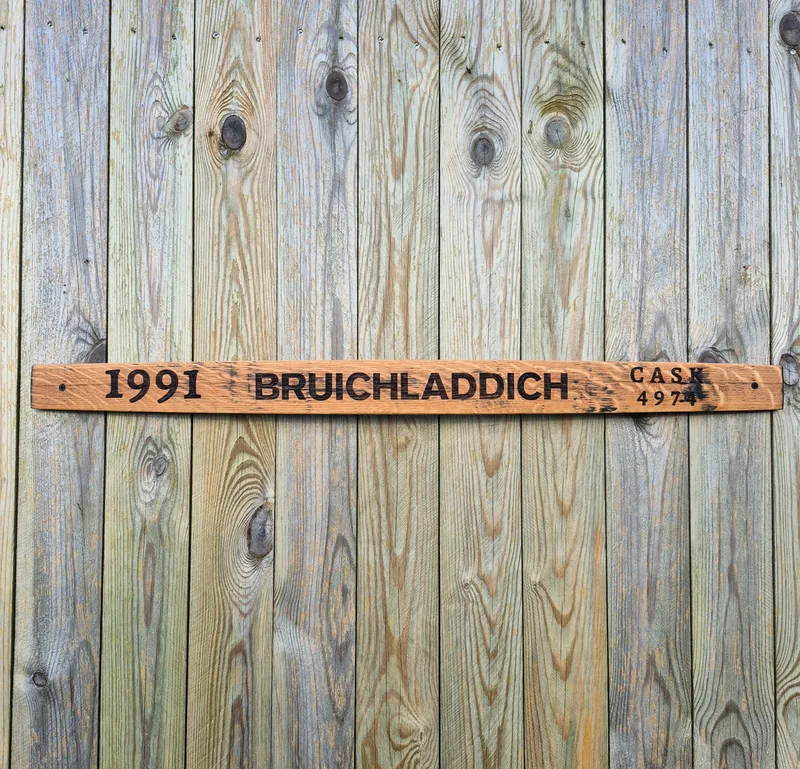 Bruichladdich 1991 Reclaimed Oak Whisky Barrel Stave Wall Decor (N/A%)