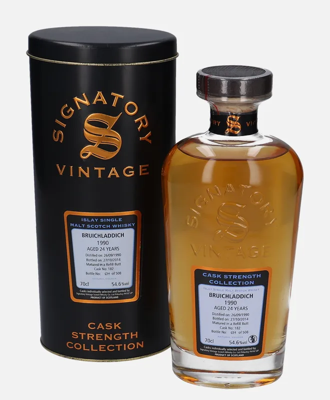 Bruichladdich – 1990 24 Year Old Signatory Vintage Scotch Whisky Co. Cask Strength Collection