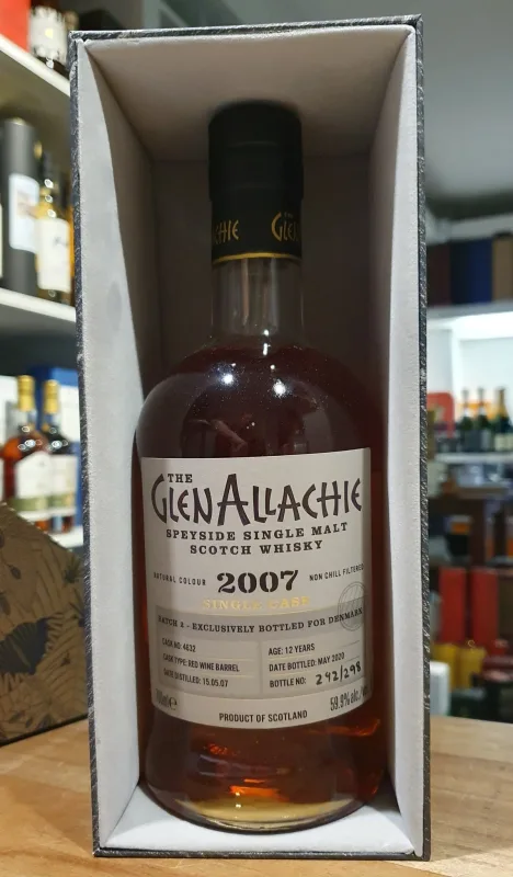 Glenallachie – 2007 12 Year Old Red Wine Single Cask #4632 (70cl, 59.9%)