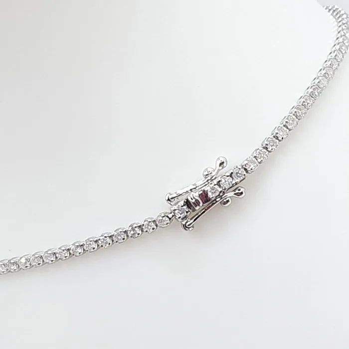 Tennis bracelet - 18 kt. White gold - 1.15ct. tw. Diamond (Natural)