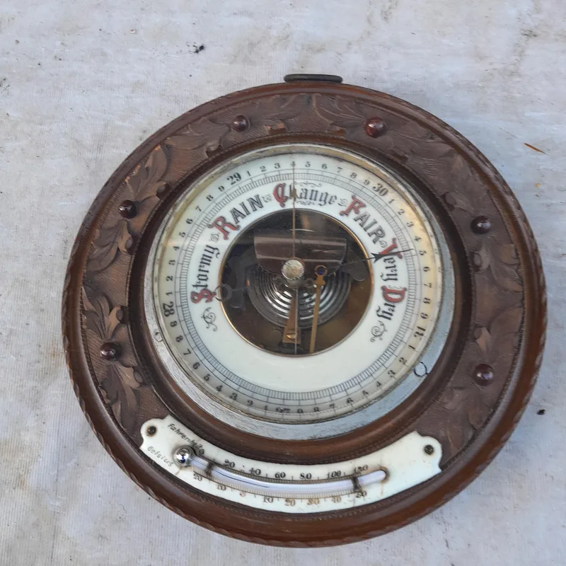Vintage aneroid wall barometer