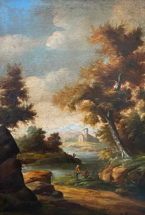 Giuseppe Zais (1709-1784), Follower of - Paesaggio con figure