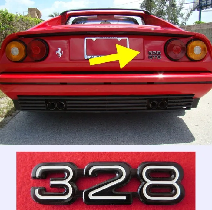 Ferrari 328 rear script emblem (new old stock) - Ferrari - Rare