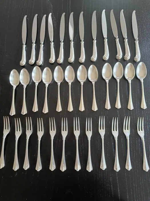 Dinner service (36) -.800 silver - 12-person dinner service