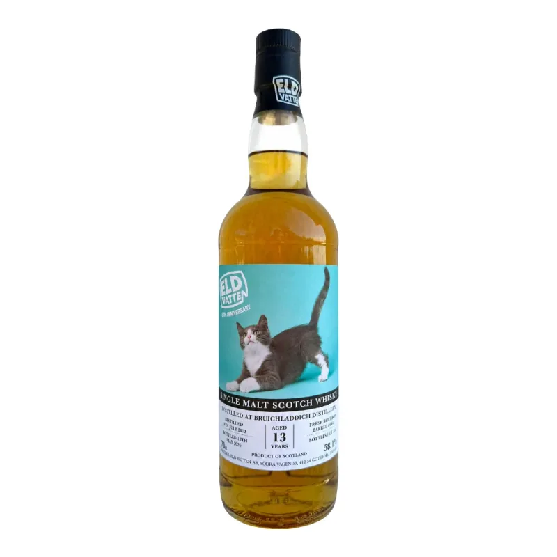 Bruichladdich 13 Year Old 2012/2026 - Eldvatten 5th Anniversary Cat Label #2342