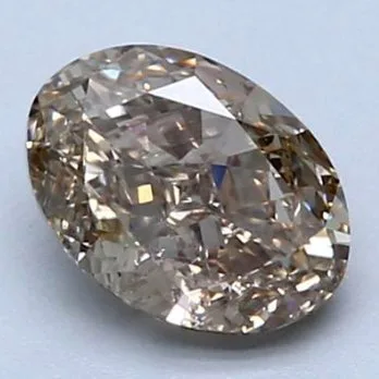1 pcs Diamond (Natural coloured) - 1.09 ct - Oval - Fancy Brown Yellow - SI1 - International Gemological Institute (IGI)