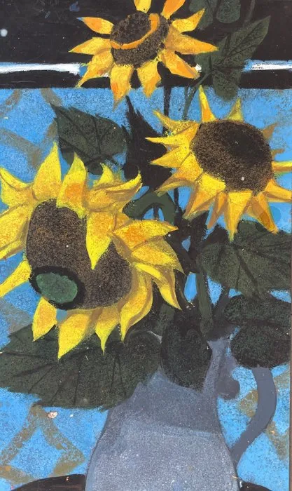 Yves Ganne (1931-2019) - Le bouquet de Tournesols (Vendu