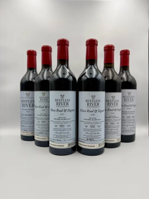 2015 2016, 2017, 2018, 2019 & 2020 Restless River "Main Road & Dignity" - Upper Hemel-en-Aarde Valley - 6 Bottles (0.75L)