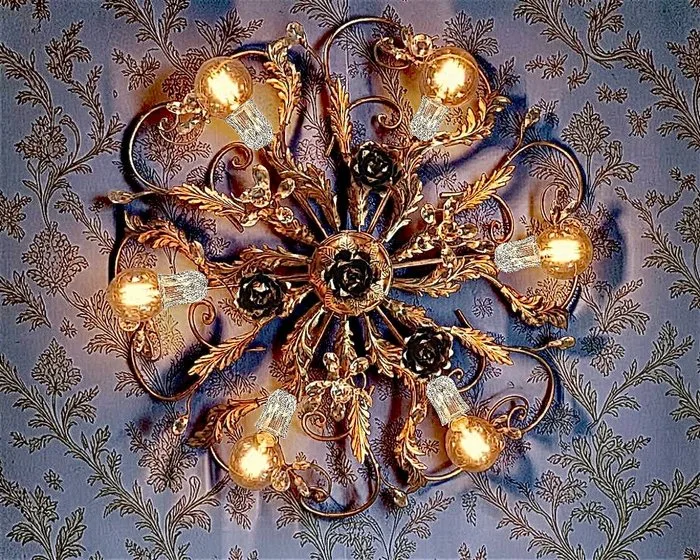 SLC Illumina - MG - Ceiling lamp - Epoca PL6L Crystal - Wrought iron - Wrought iron ceiling light