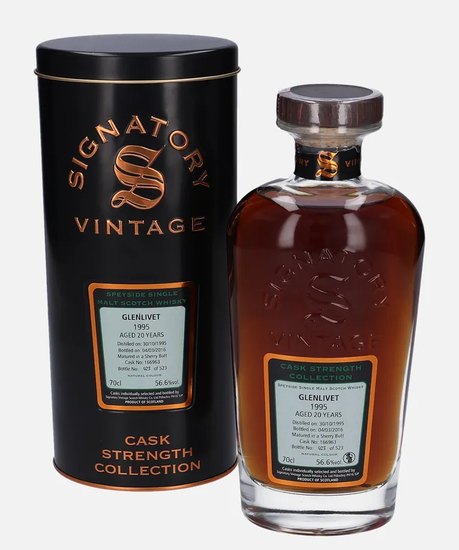 Glenlivet – 1995 20 Year Old Signatory Vintage Scotch Whisky Co. Cask Strength Collection