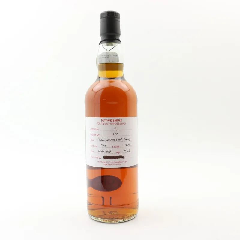 Springbank – 15 Year Old 2009 Fresh Sherry Single Cask Cage Bottle (2024) (70cl, 76%)