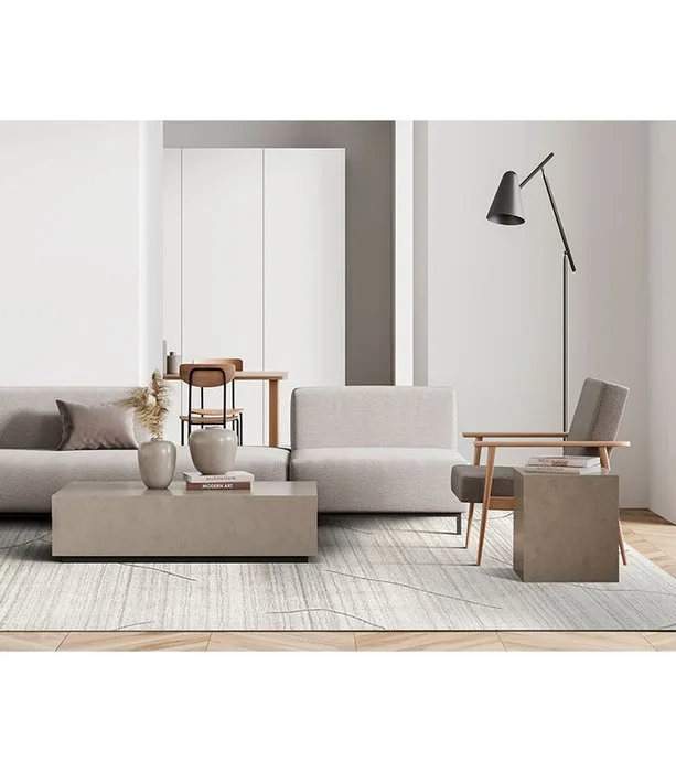 Color: Beige Roots - Rug - 350 cm - 250 cm
