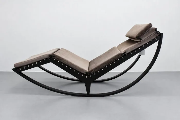 Cassina - Franco Albini - Chaise longue - Canapo - Wood, Rattan, Velvet, Textile