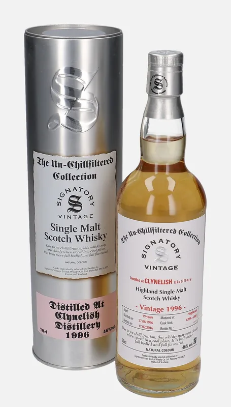 Clynelish – 1996 19 Year Old Signatory Vintage Scotch Whisky Co. The Un-Chillfiltered Collection