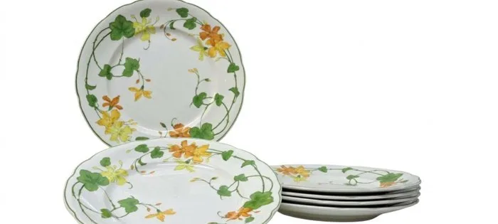 Villeroy & Boch - Dinner plate (6) - Geranium - Vitro-Porcelain - excellent condition