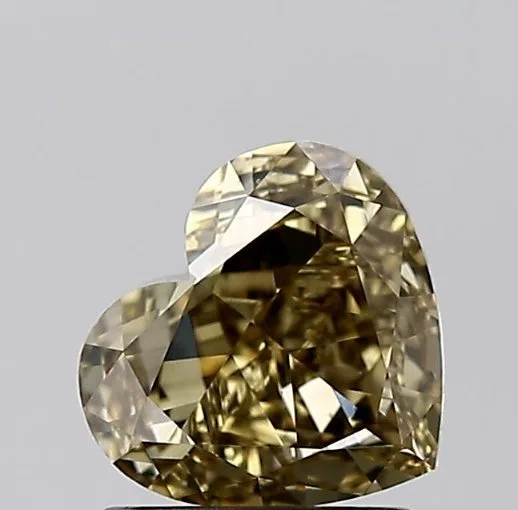 1 pcs Diamond (Natural coloured) - 1.51 ct - Heart - Fancy dark Yellow Brown - VS2 - Gemological Institute of America (GIA)