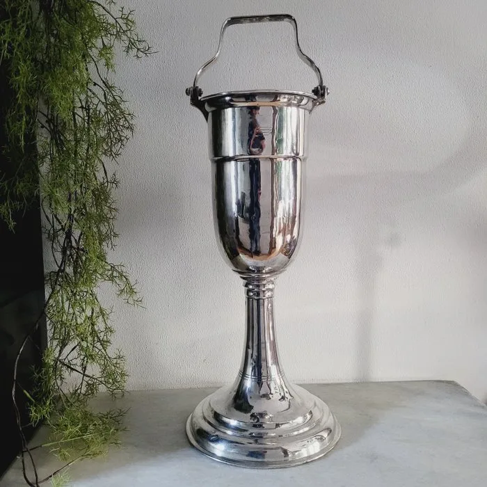 Zeldzaam Aangeboden: Art Deco, SOLA Verzilverde Wijn-/Champagnekoeler, Holland America Line, 1959 - Wine cooler - Steel