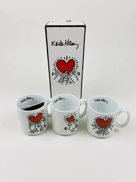 Keith Haring - Mug (3) - Porcelain - Heart & Dancers