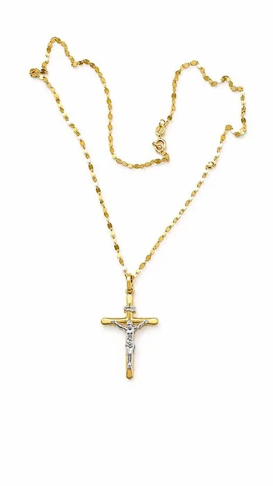 Necklace with pendant - 18 kt. Yellow gold - 45 cm 1.6 g - Bi-color