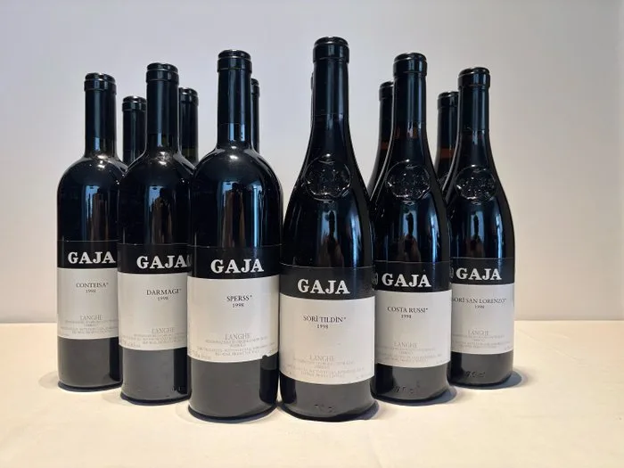 1998 Angelo Gaja, Sperss x2, Costa Russi x2, Sorì San Lorenzo x2, Darmagi x2, Sorì Til Din x2, Conteisa - Piedmont - 12 Bottle (0.75L)