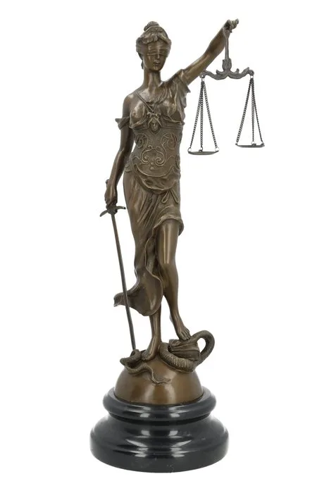 Sculpture, Lady justice - 45 cm - Bronze, Marble