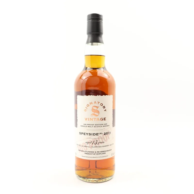 Speyside (M) – 2011 13 Year Old Signatory 100º Proof Edition #25 (70cl, 57.1%)