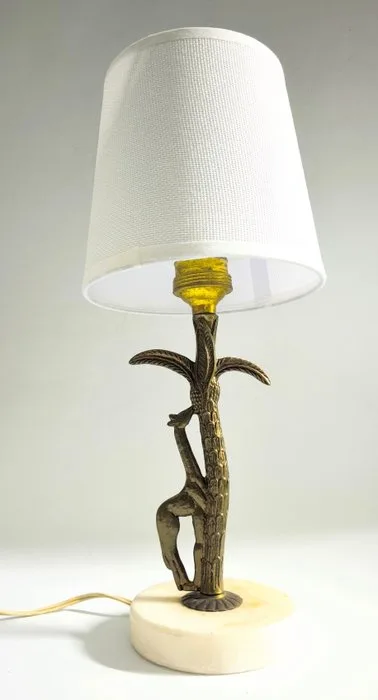 Table lamp - Marble, Bronze - Hollywood Regency