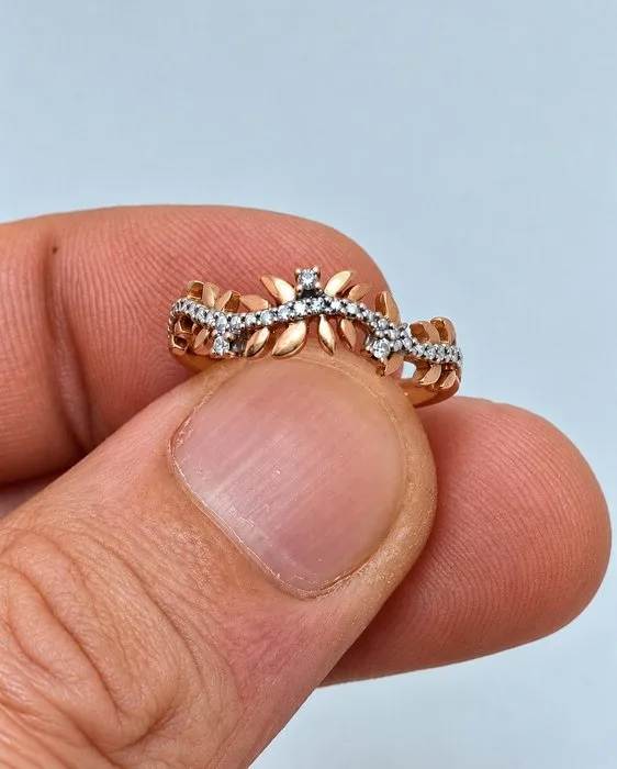 Ring - 18 kt. Rose gold - 0.05ct. tw. Diamond (Natural) - Edenly diamond ring