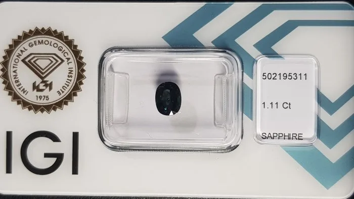 1 pcs Blue Sapphire - 1.11 ct - International Gemological Institute (IGI)
